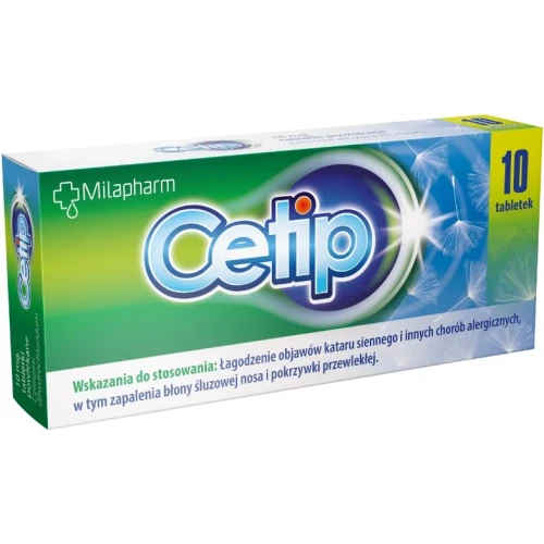 Cetip 10 mg, 10 tabletek - Tabletki na alergię