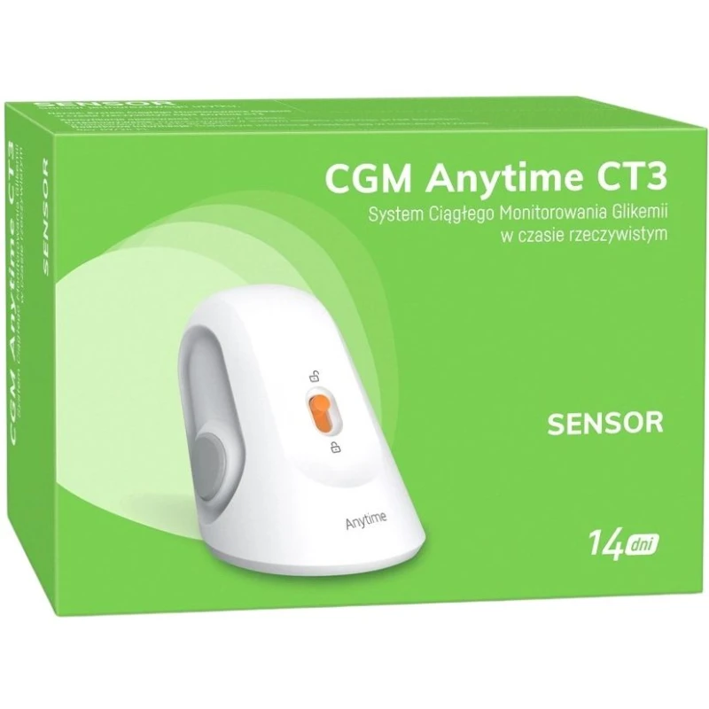 CGM Anytime CT3 System ciągłego monitorowania glikemii, 1 sztuka - Sensor do pomiaru cukru