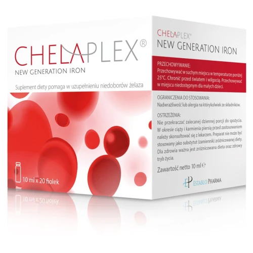 Chelaplex, 10 ml x 20 fiolek - Uzupełnia niedobory żelaza