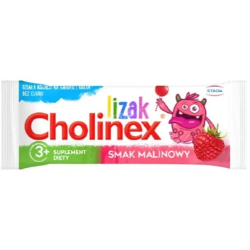 Cholinex Lizak smak malinowy, 1 sztuka - Lizak na gardło