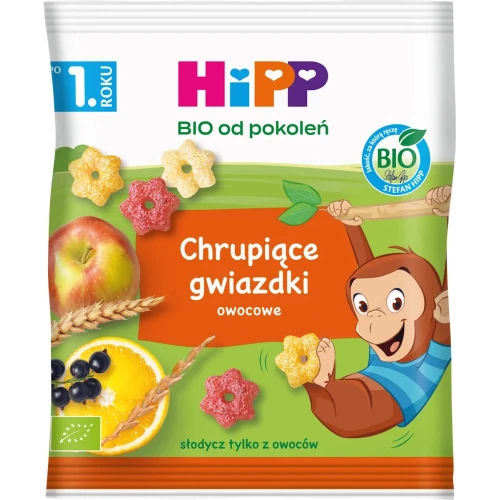 HiPP Chrupiące gwiazdki owocowe BIO, 30 g - Dla niemowląt od 7. miesiąca