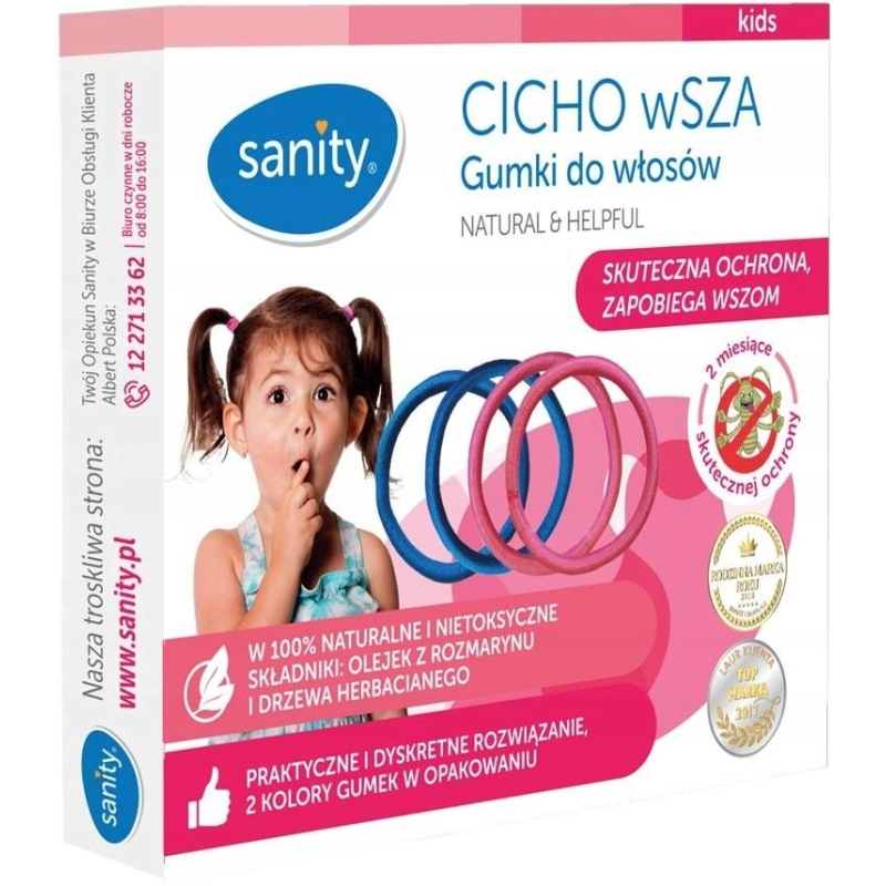 Cicho wSZA Gumki do włosów, 4 sztuki - Aromatyczne gumki wspierające ochronę przed wszami