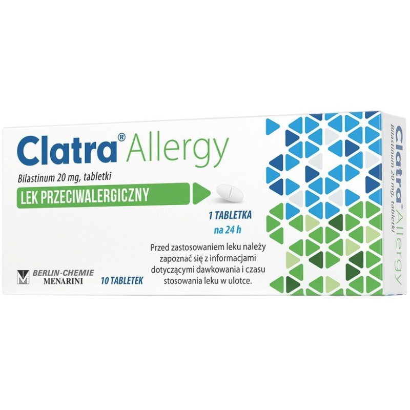 Clatra Allergy 20 mg, 10 tabletek - Łagodzi objawy alergii u dorosłych i młodzieży powyżej 12. roku życia