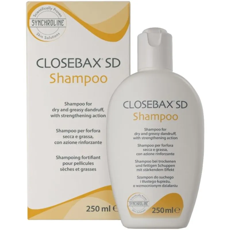 Synchroline Closebax SD Szampon przeciwłupieżowy o działaniu normalizująco- oczyszczającym, 250 ml - Do skóry głowy z łupieżem suchym i tłustym