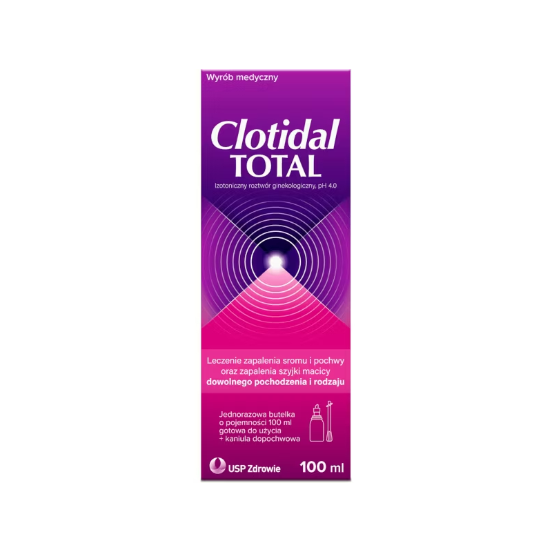 Clotidal Total Roztwór dopochwowy, 100 ml - Roztwór ginekologiczny do leczenia sromu i pochwy