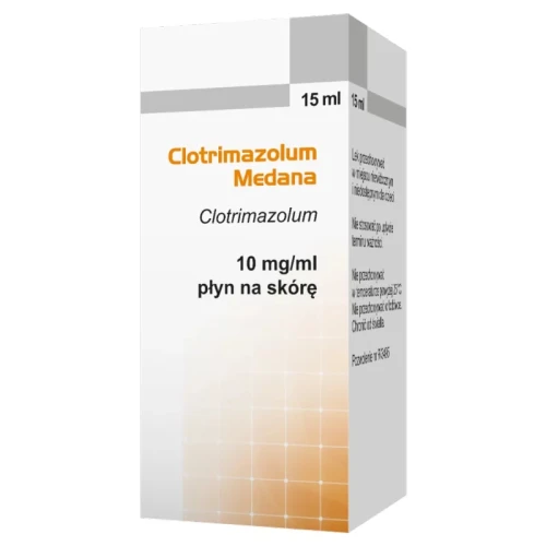 Clotrimazolum Medana 10 mg/ml, 15 ml - Płyn przeciwgrzybiczy do stosowania na skórę