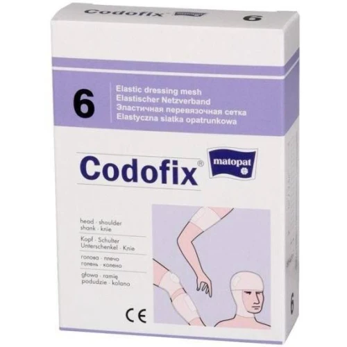 Matopat Codofix 6, elastyczna siatka opatrunkowa, 5-6,5 cm – 1 m - Do podtrzymywania opatrunków – głowa, ramię, podudzie, kolano
