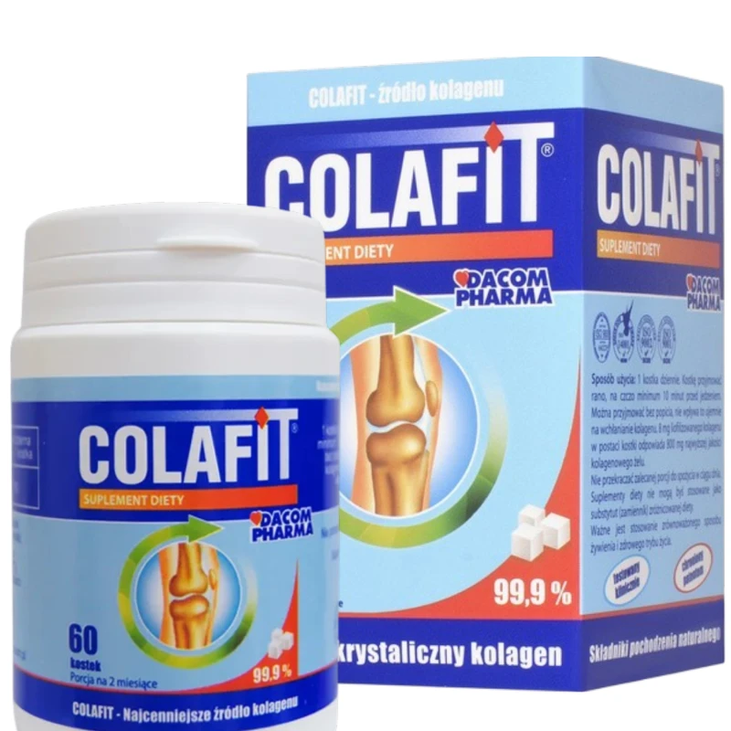 Colafit, czysty krystaliczny kolagen, 60 kostek - Kolagen lliofilizowany 99,9% na stawy