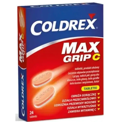 Coldrex MaxGrip C, 24 tabletki - Na objawy przeziębienia i grypy