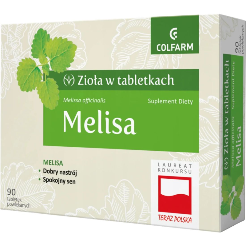 Colfarm Melisa, 90 tabletek  - Suplement diety z wyciągiem z ziela melisy