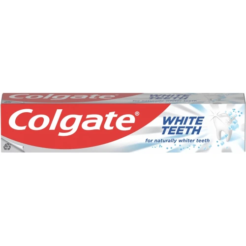 Colgate White Teeth,  wybielająca pasta do zębów, 75 ml - Ochroni szkliwo i usuwa przebarwienia