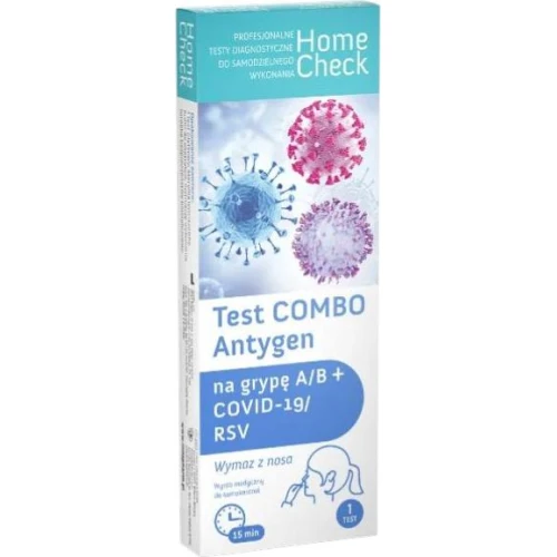 Combo Test na grypę A/B + covid-19/RSV antygen, 1 sztuka - Test diagnostyczny do użytku domowego