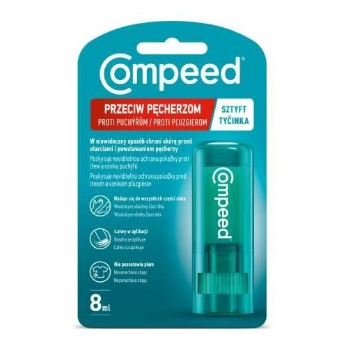 Compeed Sztyft przeciw pęcherzom, 8 ml - Pomaga zapobiegać otarciom i powstawaniu pęcherzy