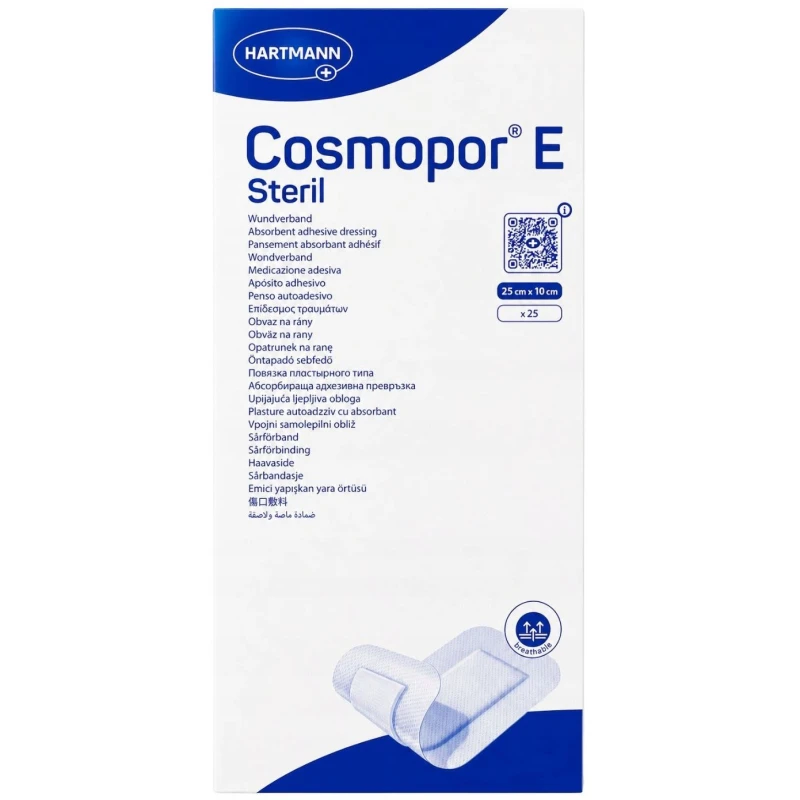Cosmopor E opatrunki jałowe 10 cm x 25 cm, 25 sztuk - Samoprzylepny opatrunek na rany i skaleczenia