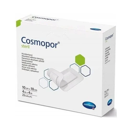 Cosmopor Sterile Transparentny opatrunek sterylny 10 cm x 10 cm, 25 sztuk - Komfort i bezpieczeństwo dla wrażliwej skóry