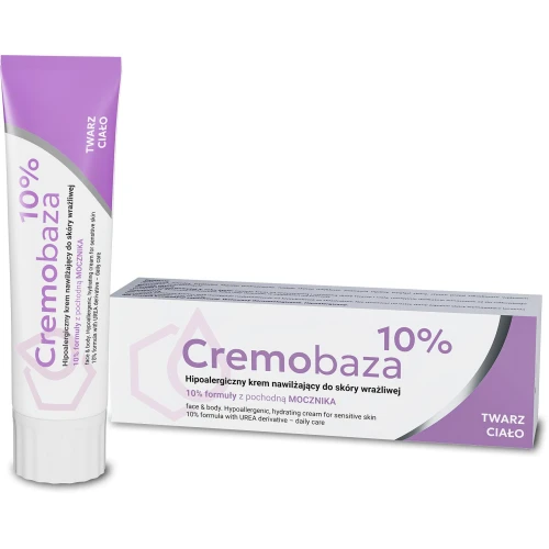 Cremobaza 10%, krem półtłusty z mocznikiem, 30 g - O właściwościach natłuszczających, nawilżających, kojących i regenerujących