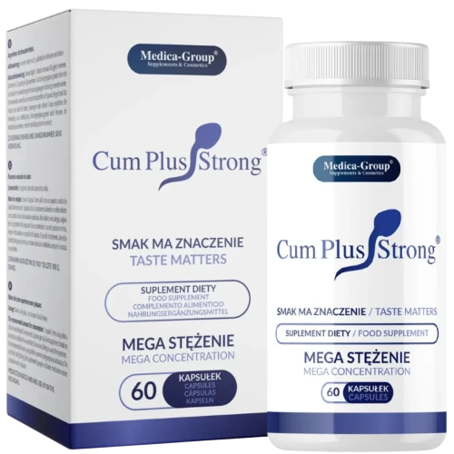 Cum Plus Strong, 60 kapsułek - L-arginina, korzeń maca, żeń-szeń amerykański na poprawę nasienia i mocny wytrysk