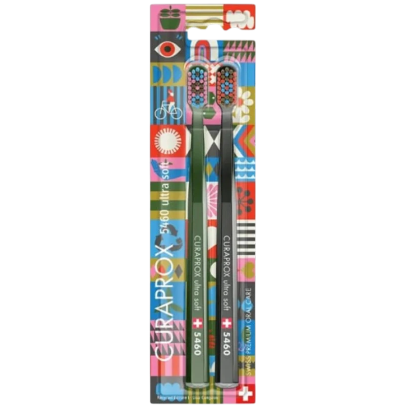 CURAPROX CS 5460 Duo Recycled Edition 2026, ultra soft, szczoteczka do zębów, 2 sztuki - Wykonana z odpadów poprzemysłowych i przetworzonych butelek PET