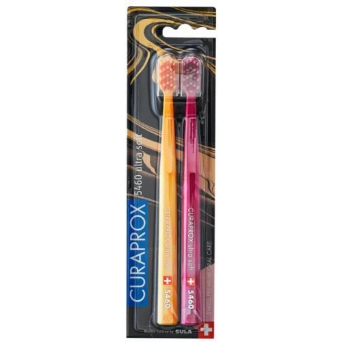 Curaprox Marble CS 5460, szczoteczka do zębów ultra soft, 2 sztuki - Gęsto ułożone włókna skuteczne w usuwaniu płytki nazębnej