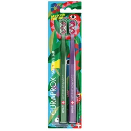 Curaprox Recycled CS 5460, szczoteczka do zębów ultra soft, 2 sztuki - Do wrażliwych dziąseł i odsłoniętych szyjek