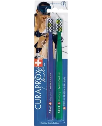 Curaprox CS 5460 Ultra Soft Hingis, 2 sztuki - Szczoteczki do zębów z bardzo miękkim włosiem