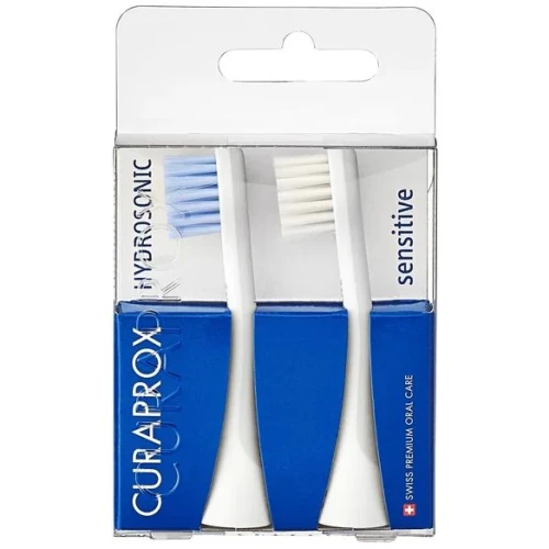 Curaprox Hydrosonic Pro Sensitive Końcówki do szczoteczki sonicznej, 2 sztuki - Z miękkim włosiem o cienkich włóknach