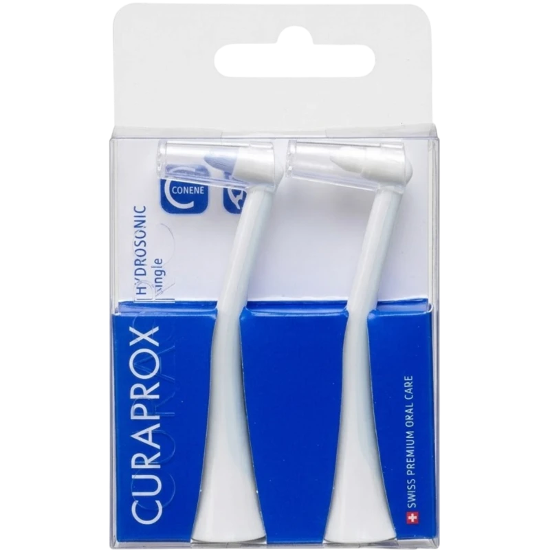 Curaprox Hydrosonic Pro Single niebieski/biały, końcówki do szczoteczki sonicznej, 2 sztuki