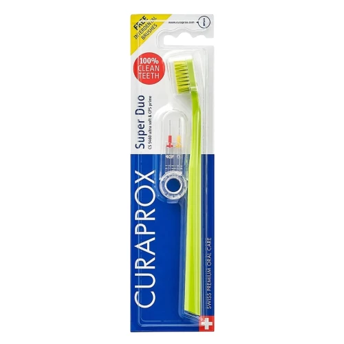 Curaprox Super Duo Szczoteczka do zębów CS 5460 Ultra Soft 1 sztuka + Szczoteczki międzyzębowe CPS Prime, 2 sztuki - Zestaw do higieny jamy ustnej