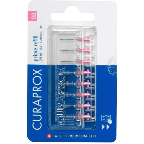 Curaprox CPS 08 Prime Refill Szczoteczki międzyzębowe, 8 sztuk -  CPS 08 (0.8 mm/3.2 mm)