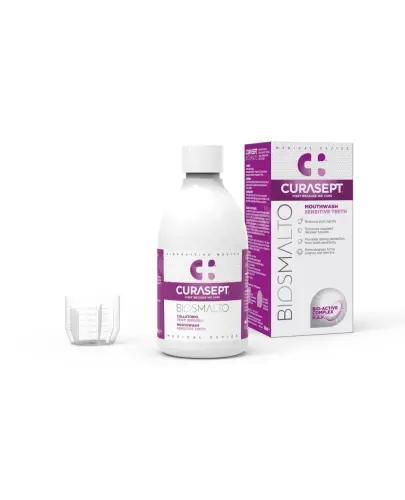 Curasept Biosmalto Sensitive Płyn do płukania jamy ustnej, 300 ml - Przy nadwrażliwości zębowej spowodowaną utratą szkliwa
