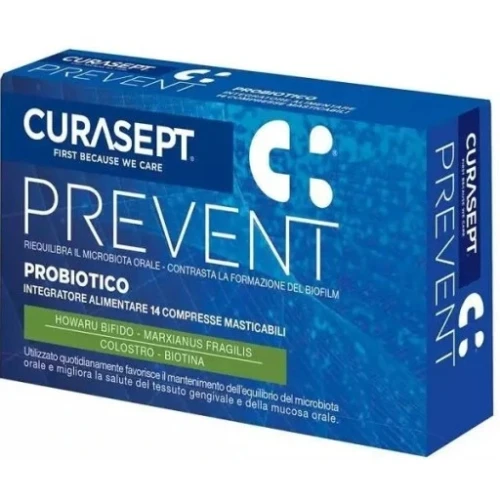 Curasept Prevent Probiotico, 14 tabletek - Probiotyk wspierający równowagę mikrobioty i zdrowie dziąseł