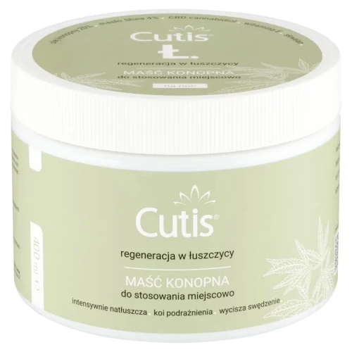 Cutis Ł Łuszczyca maść konopna, 400 ml - Do pielęgnacji i aktywnej regeneracji skóry z objawami łuszczycy