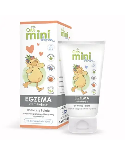 Cutis Mini Derm Egzema krem kojący, 75 ml - Do skóry wrażliwej, suchej, podrażnionej, alergicznej, atopowej oraz z objawami egzemy
