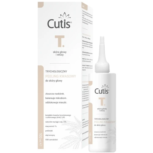 Cutis T Trychologiczny peeling kwasowy do skóry głowy, 100 ml - Głębokie oczyszczanie skóry głowy i regulacja sebum