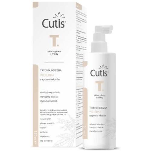 Cutis T Trychologiczna wcierka na porost włosów, 150 ml - Intensywna kuracja przeciw wypadaniu i łysieniu androgenowemu