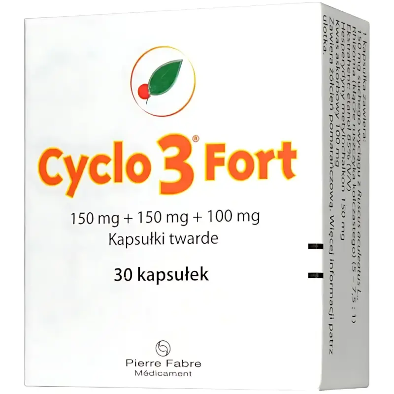 Cyclo 3 Fort, 30 kapsułek  - Z wyciągiem z kłącza ruszczyka i witaminą C