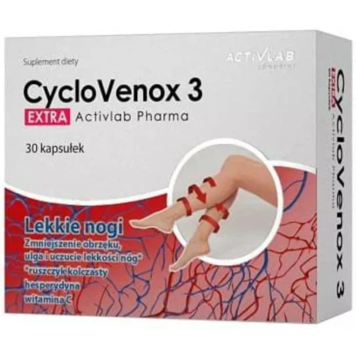ActivLab Pharma CycloVenox 3 Extra, 30 kapsułek - Wsparcie prawidłowego funkcjonowania naczyń krwionośnych