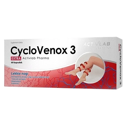 CycloVenox 3 Extra ActivLab Pharma, 60 kapsułek - Kompozycja składników redukujących uczucie ciężkich nóg