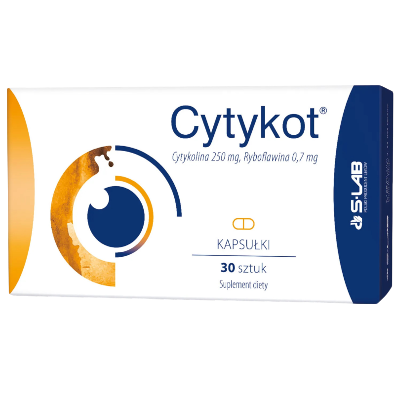 Cytykot 30 kapsułek - Z cytykoliną i ryboflawiną – wsparcie prawidłowego funkcjonowania układu nerwowego i wzroku