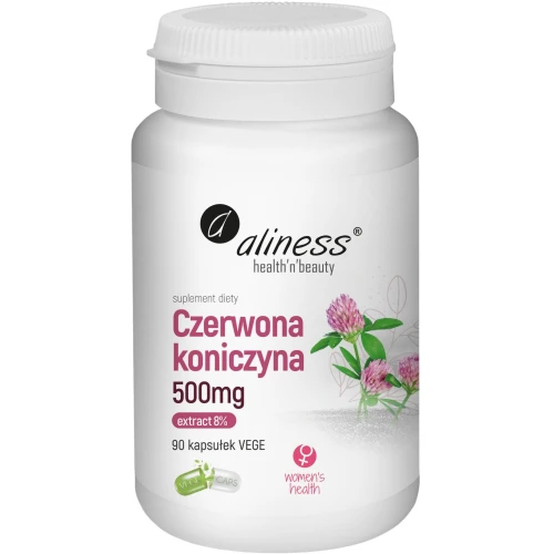 Aliness Czerwona koniczyna Extract 8%  500 mg, 90 kapsułek - Z ekstraktem standaryzowanym na izoflawony