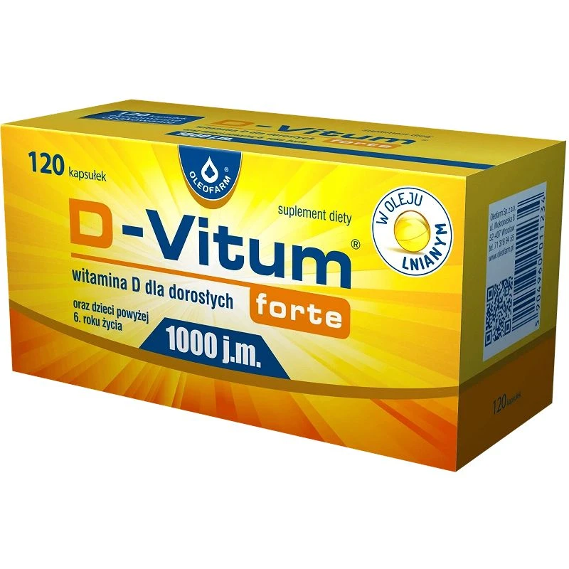 D-Vitum forte 1000 j.m., 120 kapsułek - Suplement diety z witaminą D