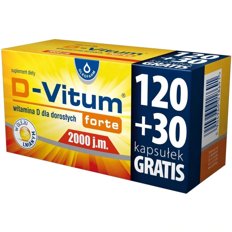 D-Vitum forte 2000 j.m., 150 kapsułek - Suplement diety z witaminą D