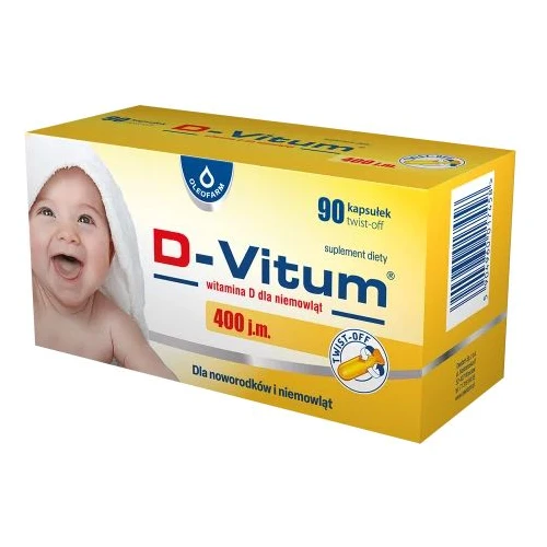 D-Vitum Witamina D dla niemowląt 400 j.m., 90 kapsułek - W kapsułkach twist-off