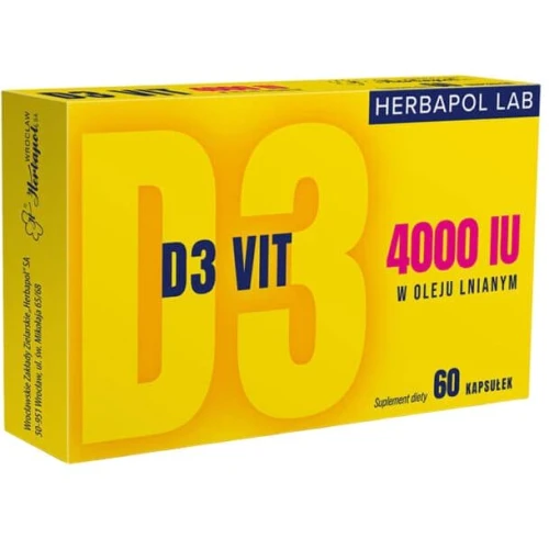 Herbapol Lab D3 Vit 4000 IU 60 kapsułek - Wsparcie odporności i zdrowych kości
