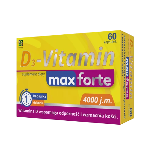D3-Vitamin Max Forte, 60 kapsułek - 4000 j.m. witaminy D3 