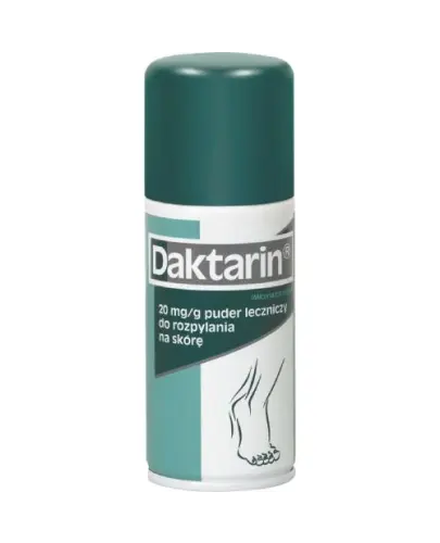 Daktarin, 20 mg/g, puder leczniczy do rozpylania na skórę, 100 g - Lek przeciwgrzybiczy