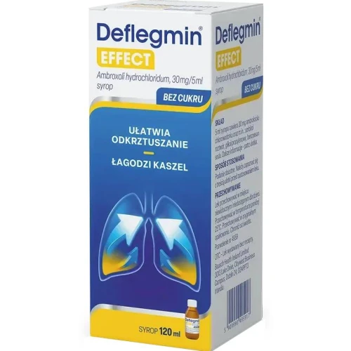 Deflegmin Effect, syrop 120 ml - Ułatwia odkrztuszanie i łagodzi kaszel