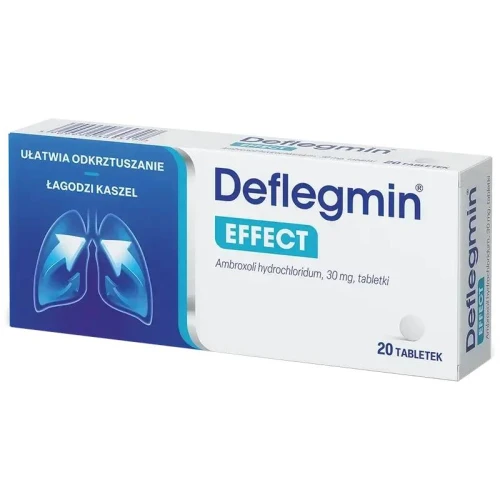 Deflegmin Effect 30 mg, 20 tabletek - Ułatwiają odkrztuszanie i łagodzą kaszel