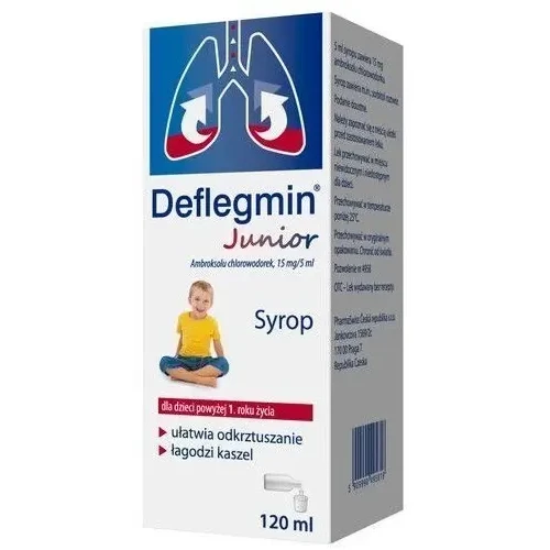Deflegmin Junior syrop, 120 ml - Uatwia odkrztuszanie i łagodzi kaszel