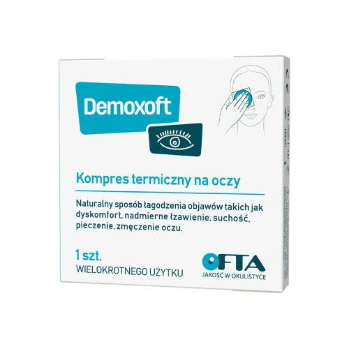 Demoxoft Kompres termiczny na oczy, 1 sztuka - Kompres wielokrotnego użytku do terapii ciepłem